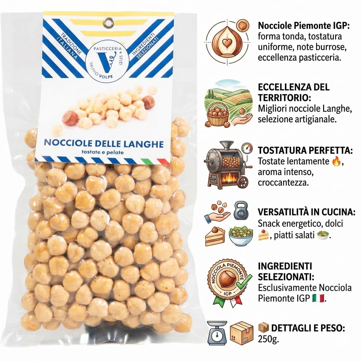Nocciole delle Langhe 250g - Tostata e pelata 3