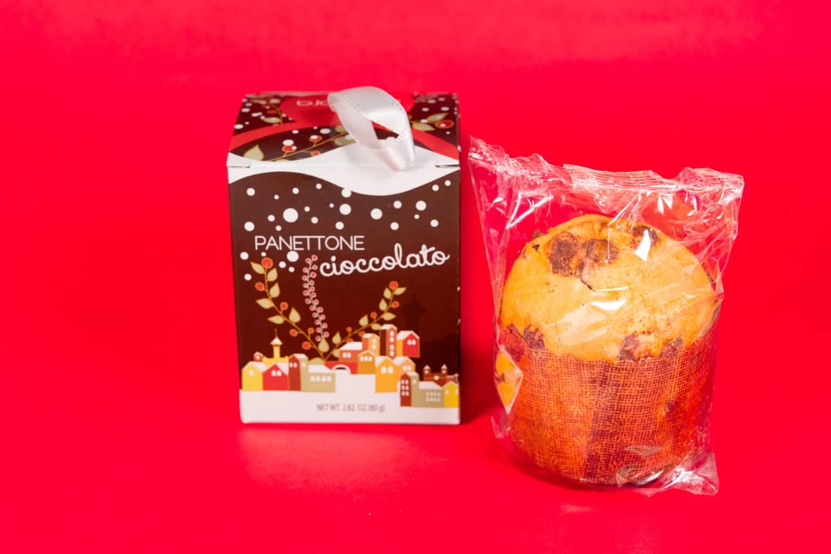 Mini Panettone Cioccolato 80g - Scatolina villaggio d'inverno
