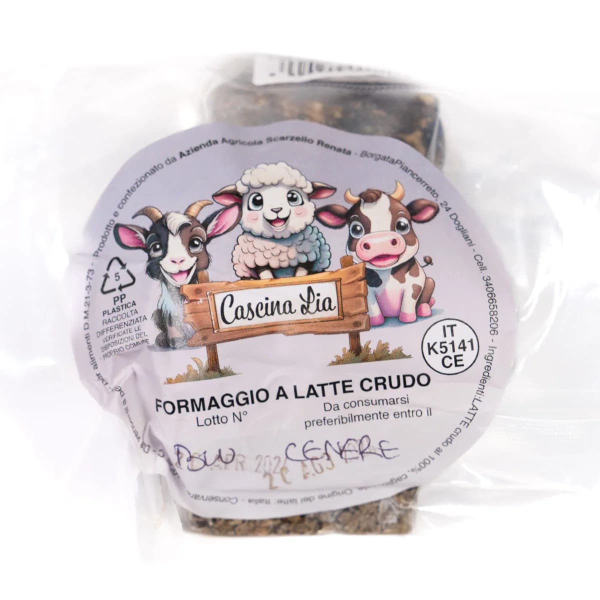 Blu cenere a latte crudo di mucca