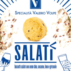 Etichetta Salatì Mix Semi Vaschetta 180g. Biscotti SalatiSpecialità Valerio Volpe